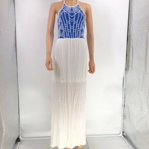 white halter maxi