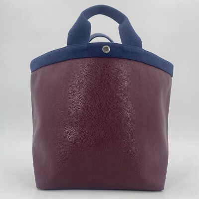Herve Chapelier 725GP Luxe Boat Shaped Tote Bag L Navy