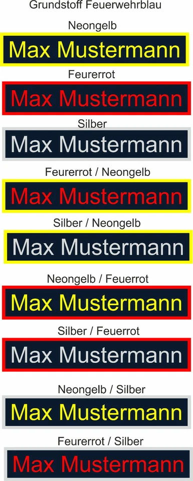 Feuerwehr Namensschild,Namensschild Feuerwehr, Namensschild mit Klett o. Flausch - Bild 3 von 4