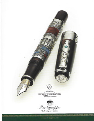 Montegrappa Print Ad, Human Civilization Montegrappa Fountain Pen Magazine Ad