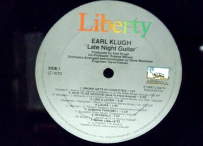 Earl Klugh LP Late Night Guitar Record EX Cover VG Jazz On Vinyl