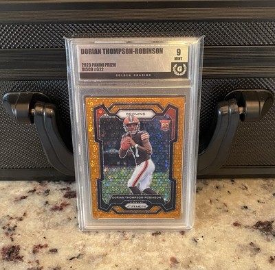 2023 Panini Prizm (Disco) Dorian Thompson-Robinson #322 Golden Grading 9