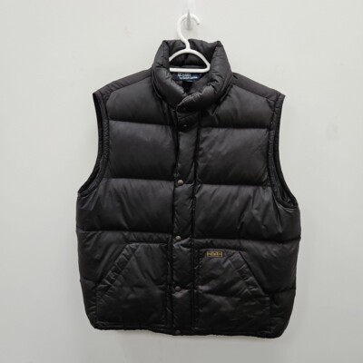 Ralph Lauren Polo Vintage Y2k Gilet Mens Down Puffer Black Bodywarmer Vest XL