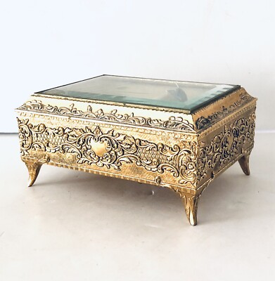 Vintage Westland Ornate Music Jewelry Box Butterfly Movement JAPAN