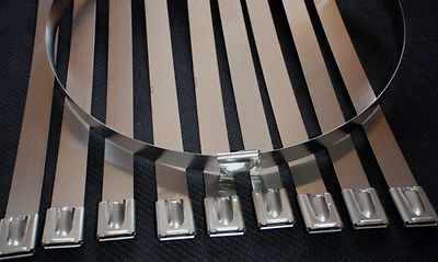 20PC STAINLESS STEEL 20'' EXHAUST HEADER ZIP TIE STRAP BAND 3/16'' W ZTWS4.6X500
