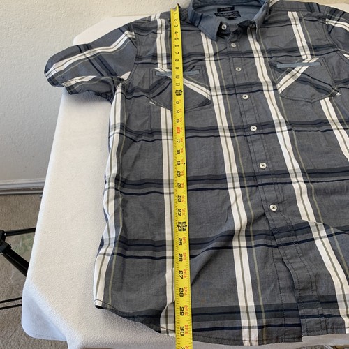 American Rag Herren Größe XXL neu mit Etikett Knopfleiste kariertes Hemd grau weiß beige $ 35 - Bild 7 von 7