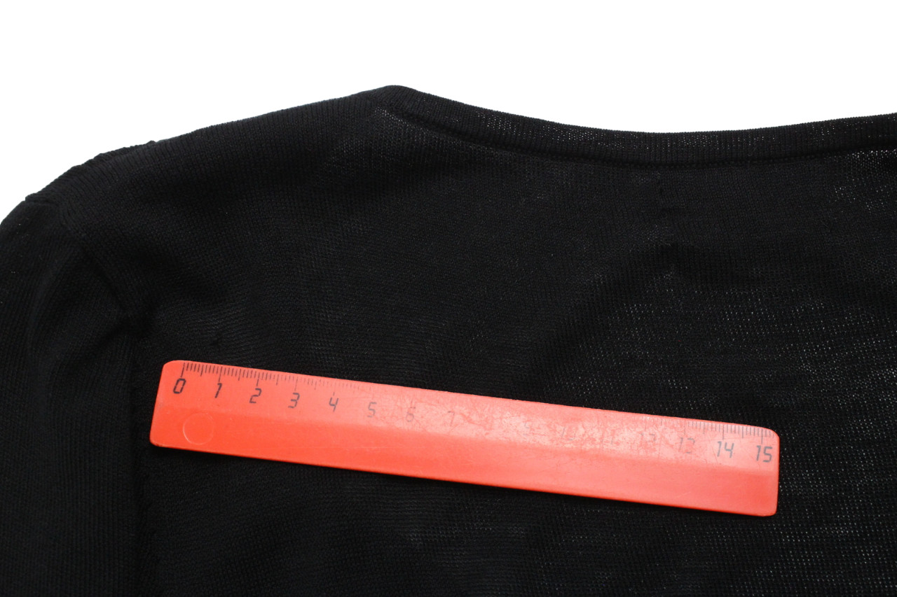 MASSIMO DUTTI Silk-Cotton Dress Women's LARGE Knitted Black Stretchy V Neck thumbnail 11