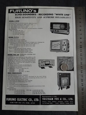 Werbedruck Furuno's Electric Co Ltd Fischerboote Industrie 1964