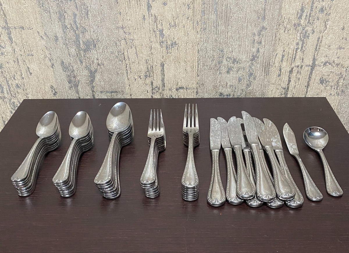 食器 50.s National Stainless Japan Stainless Steel Flatware Set of 50 Pieces