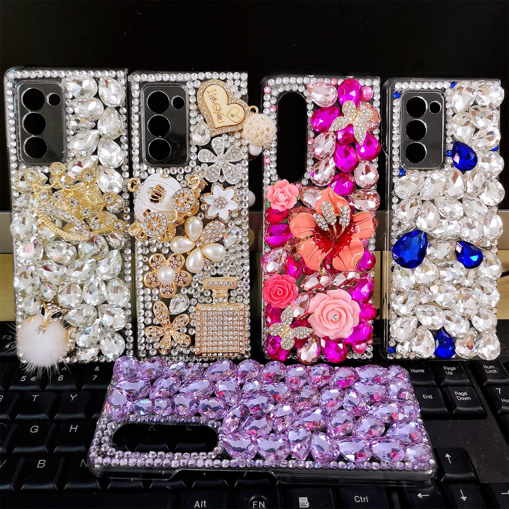 For Galaxy Z Fold 3/Z fold 6/Z fold 4/Z Fold 5 Case Bling Diamond Sparkly Cover