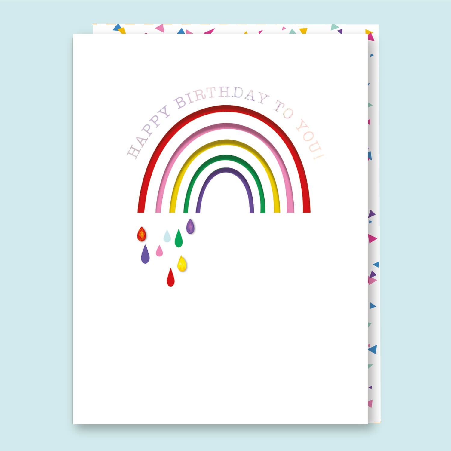 Rainbow Birthday Card Cut-Out Design - Stylish Jewel Embellished Greeting Card