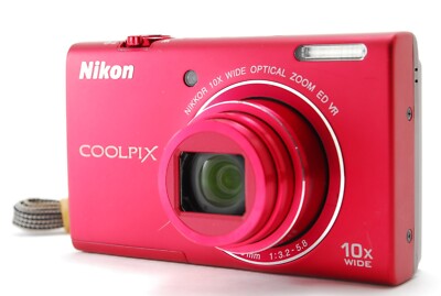 Near MINT in Box] Nikon Coolpix S6200 Red 16.0MP 10x Zoom