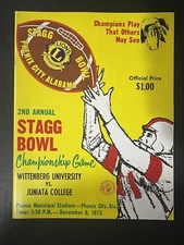 1973 Stagg Bowl Championship Game Wittenburg Juniata Football RARE