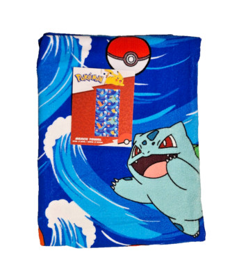 Pokemon Pikachu Catch the Wave 27'' x 54'' Beach Bath Towel, Blue
