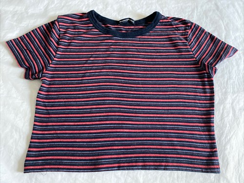 red and blue striped shirt