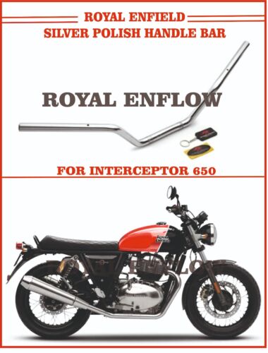 Fit for Royal Enfield Silver Polish Handle Bar for INTERCEPTOR 650 - Photo 1/2