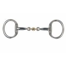 Shires Flat Eggbutt Snaffle Horse Bit with Lozenge Mouthpiece - Blue Sweet Iron
