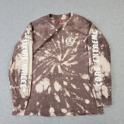 Spitfire Wheels Shirt Mens Large Brown Core Extreme Graphic Tie-Dye Skateboard