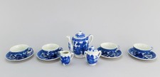 Charming c1920s Antique Blue White Willow 11pc Miniature Tea Set Made in Japan
