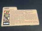 gi joe lot File Card 1982 Stalker Great Condition Clean Card