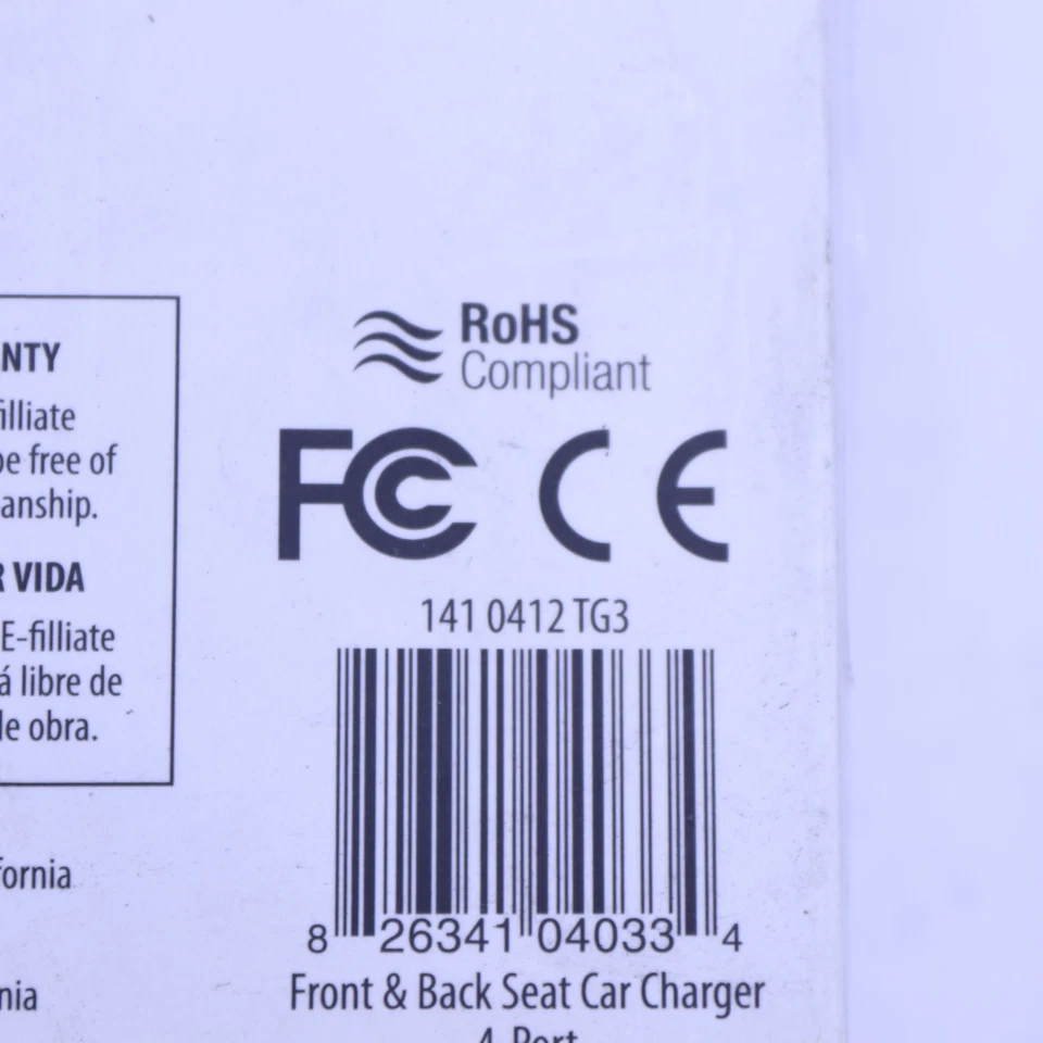 Tech and Go 4-Port Front and Back Seat Charger 9.6 Amp Black/Braided with Matte - Image 2 of 4