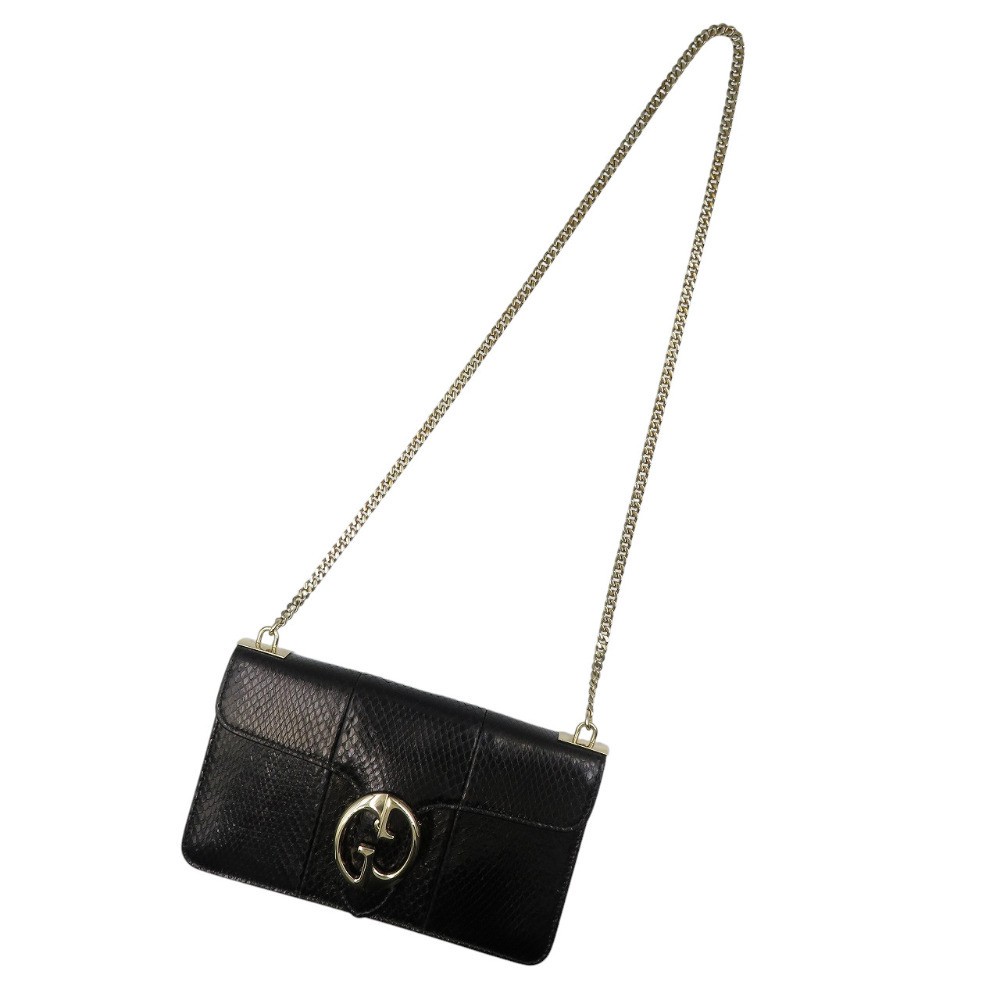 Gucci 283065 Python Python Black Chain Shoulder B… - image 4