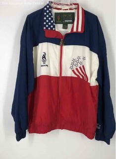 Vintage Starter Mens Multicolor 1996 Atlanta Olympics Windbreaker Jacket Size XL