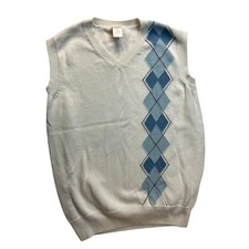Gymboree Kids Boys White Blue Argyle V Neck Sweater Vest Size S Cotton