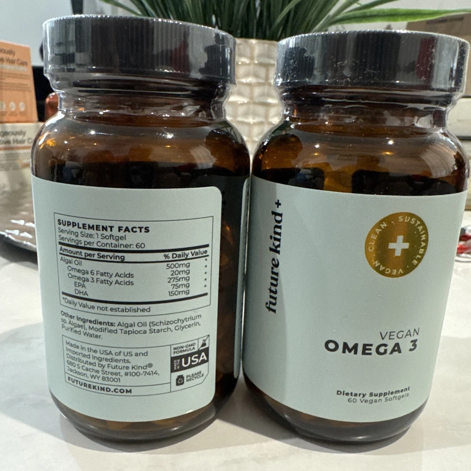future kind + 素食欧米茄 3 - 60 软胶囊有效期至:11/26 (2 件装 💚全新 — 第 2/4 张图片