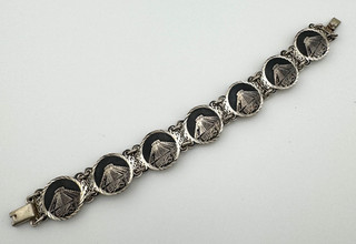 Mexico Taxco 950 Silver Bracelet Vintage 44.9g