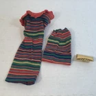 Vintage Barbie SPECTATOR SPORT PAK Multi Colored Striped Knit Dress Skirt Purse