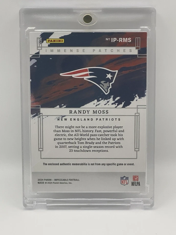 2024 Randy Moss Panini adesivos imensos impecáveis (remendo de 2 cores) /49 - Imagem 4 de 4