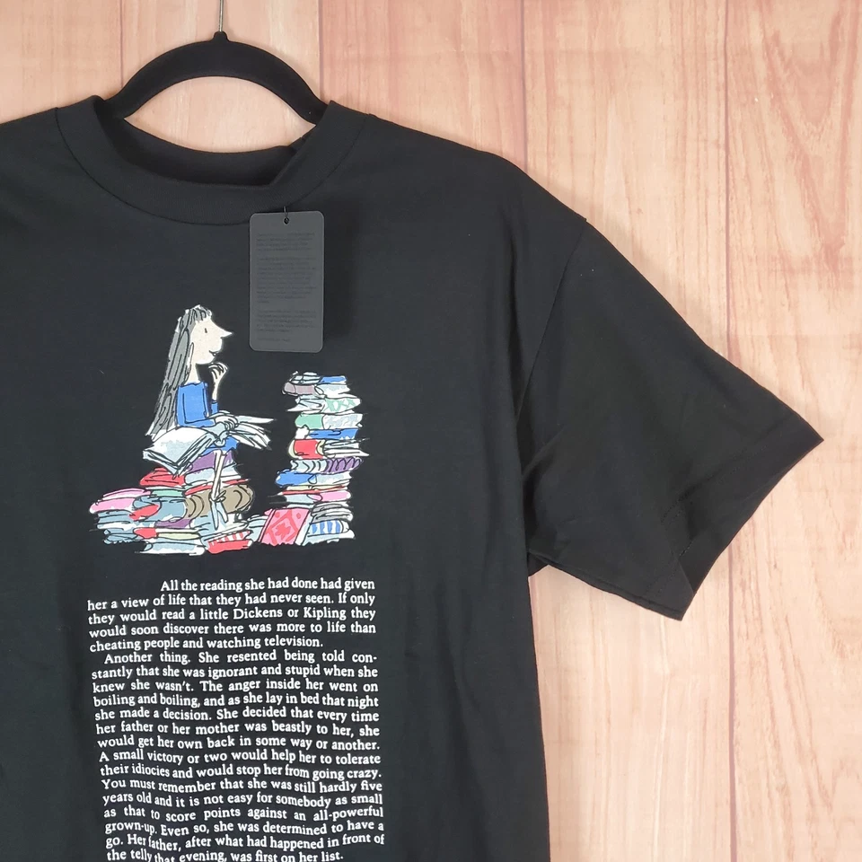 The Hundreds T Shirt Mens Medium Black Graphic Print Matilda Novel by Roald Dahl - Image 4 of 4