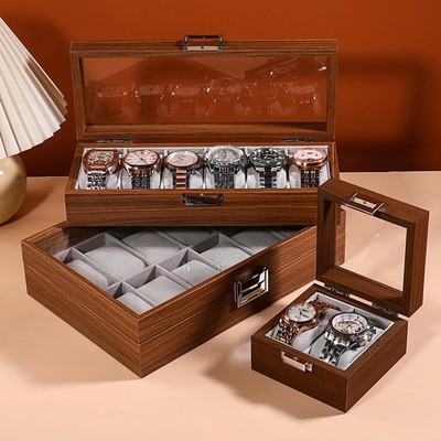 Walnut Wood Watch Box Wood Watch Display Box Large Capacity Beautiful Watch Box