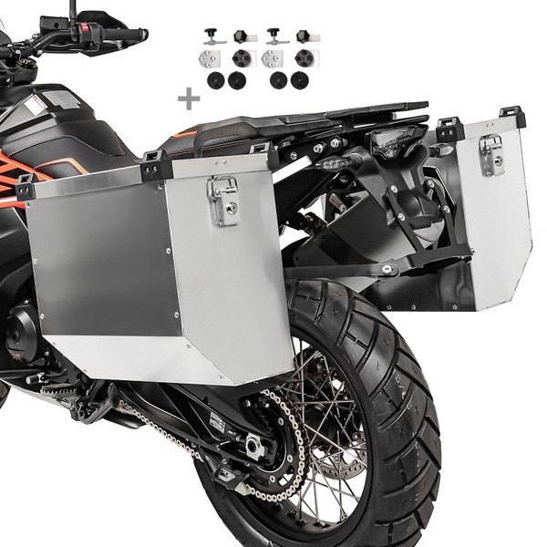 Alukoffer Set Atlas 41L FüR Kawasaki ZZR 1100/ 1200/ 1400/ 600 + Haltesatz Koffe-image