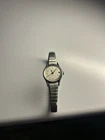 Timex Watch Stretch Steel Band Chrome Plated White Mechanical - Women Vintage