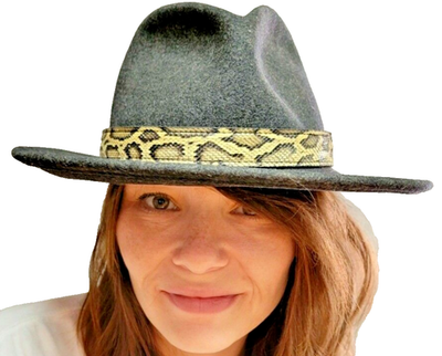 Burmese Python snake skin hat band band adjustable Western  display picture 3