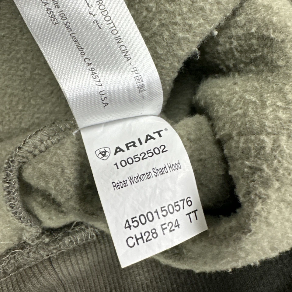 Sudadera con Capucha Ariat Rebar Workman Shard Hombres XL Camuflada Liquen Profundo Bordado Logo Foto 3 de 4