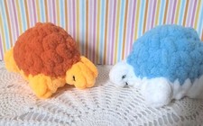 Turtle Handmade Crochet Amigurumi Soft Yarn Plushie Lot Of Two Animal Toys