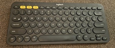 Logitech Multi-Device Wireless Computer Keyboard  Phone Tablet USB Battery Power