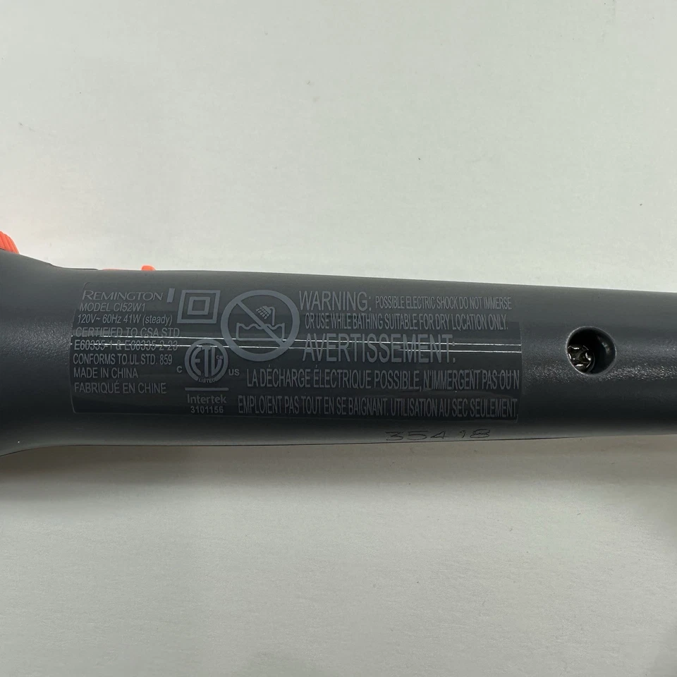 Remington Conical Slim Ceramic Hair Curling Iron Wand Infrared High Heat Orange - Image 4 of 4