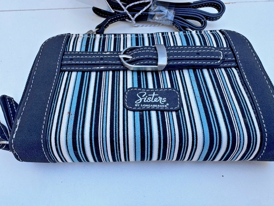 Bolso de Mano SISTERS By LONGABERGER Bucket Monedero y Bolsillo Rayas Cierre Magnético Foto 2 de 4