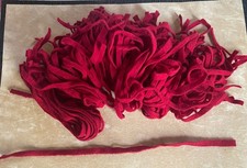 Wool Strips Deep Red Rug Hooking 14 long 8 Blade Cut 100 ct. New