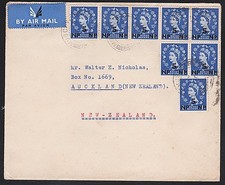 MUSCAT 1964 8 x 5np GB opt on cover MUSCAT cds to New Zealand..............D6419