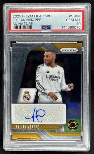 2025 Panini Prizm FIFA Club World Cup Kylian Mbappe Signatures Auto #27 PSA 10