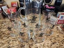 Vintage Rare 1973 Winchester Safety Awards Iced Tea Set with 6 glasses