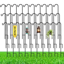 36 Pcs 24 Inch Shepherds Hook for Outdoor Adjustable Bird Feeder Pole Metal S...