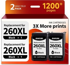 260xl 2 Black Ink Cartridges for Canon TS6420 TS6400 PG-260 Pixma TS5320 TS5300