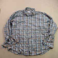 Peter Millar Shirt Mens XL Long Sleeve Button Front Plaid Lightweight