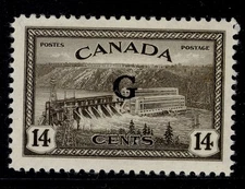 CANADA GVI SG O186, 14c sepia, M MINT. Cat £23.
